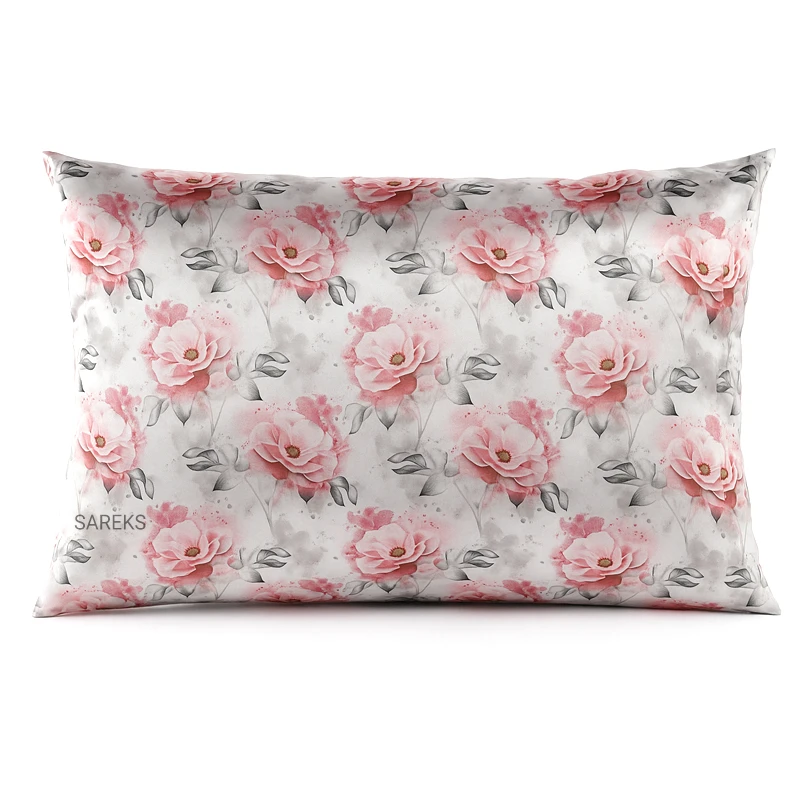 large-flower-print-satin-silk-pillowcase روبالشی ساتن ابریشم طرح گل درشت